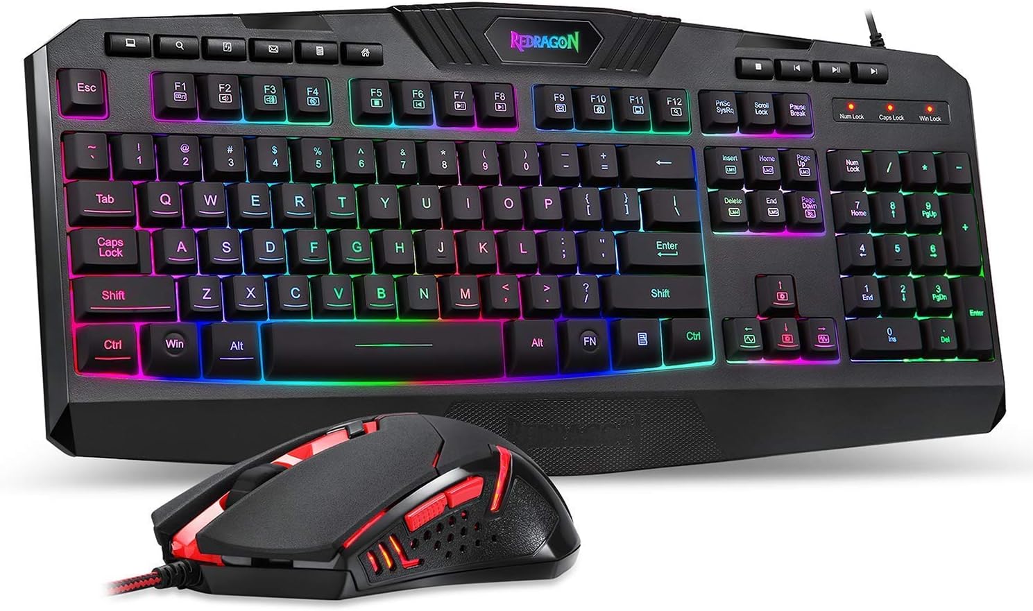 Redragon S101 Gaming Keyboard, M601 Mouse, RGB Backlit Gaming Keyboard, Programmable Backlit Gaming Mouse, Value Combo Set [New Version]