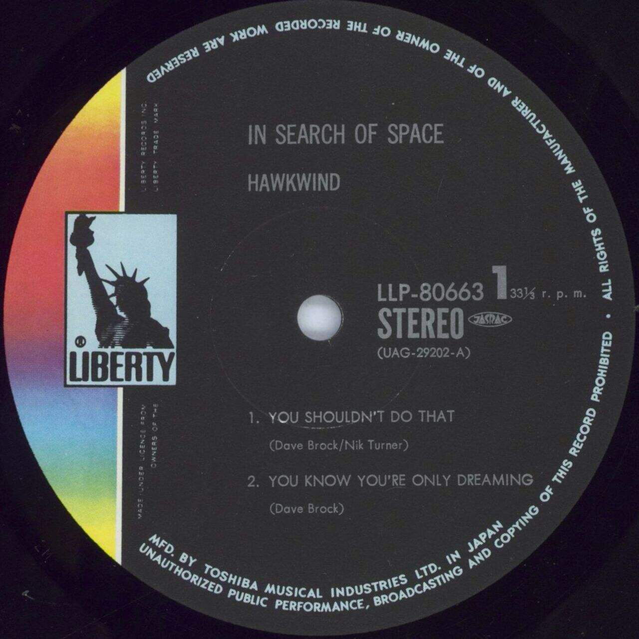 Hawkwind In Search Of Space Japanese Vinyl LP