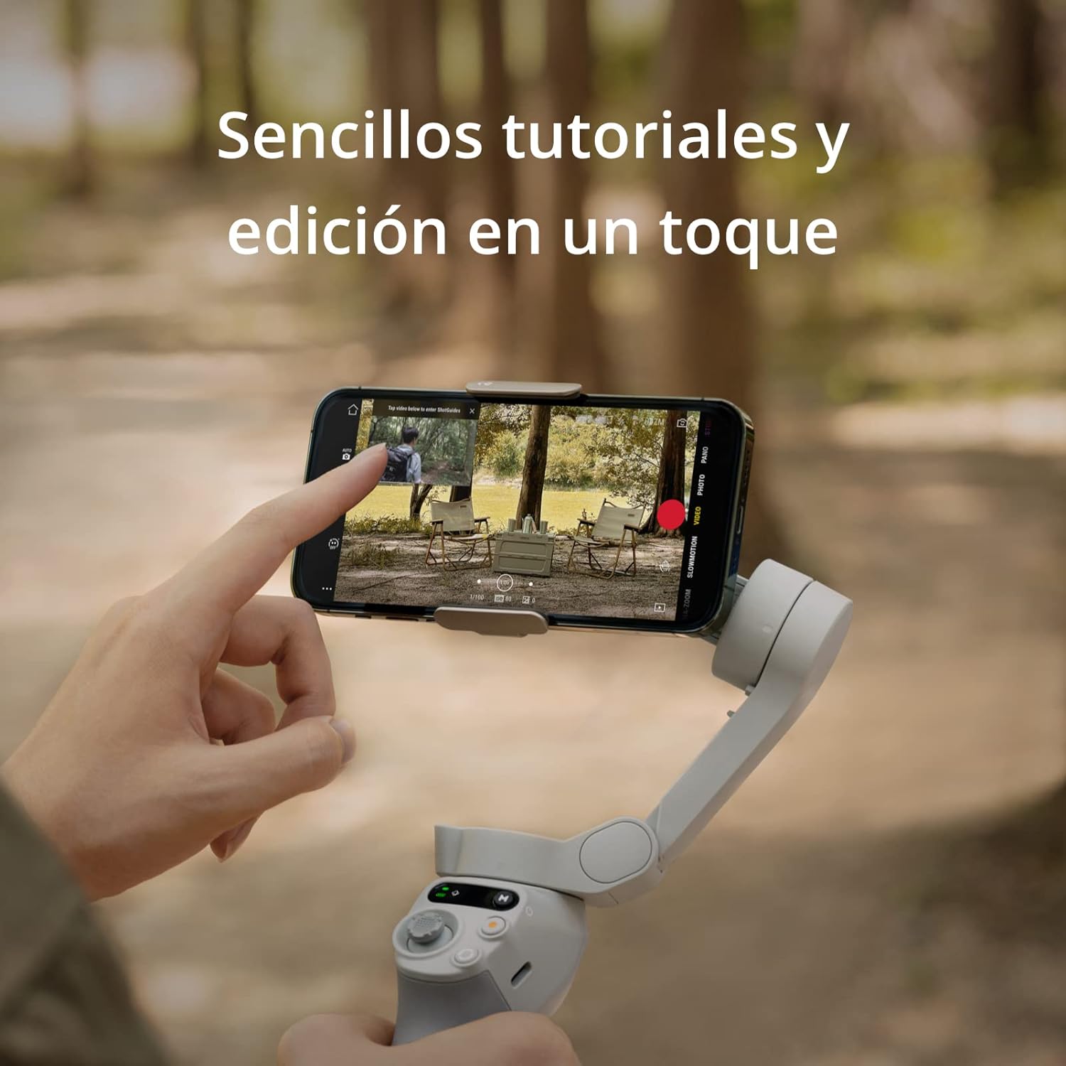 DJI Osmo Mobile SE, Estabilizador Inteligente en Tres Ejes para teléfonos, portátil y Plegable, Brazo Extensible Integrado, para Android y iPhone con ShotGuides, para videoblogs, Youtube y TikTok