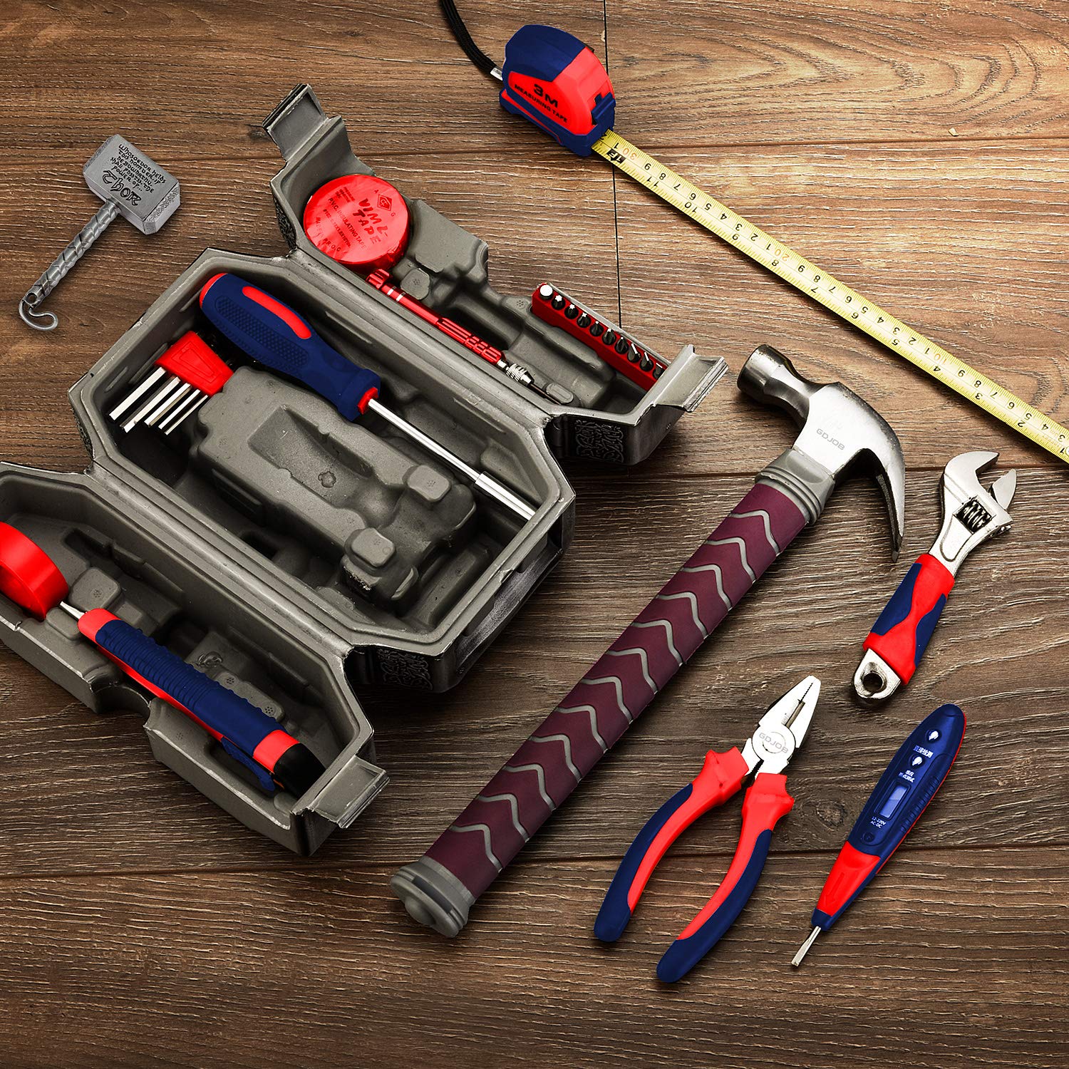Thor Hammer Tool Kit Juego de herramientas múltiples de 29 piezas para sus reparaciones diarias