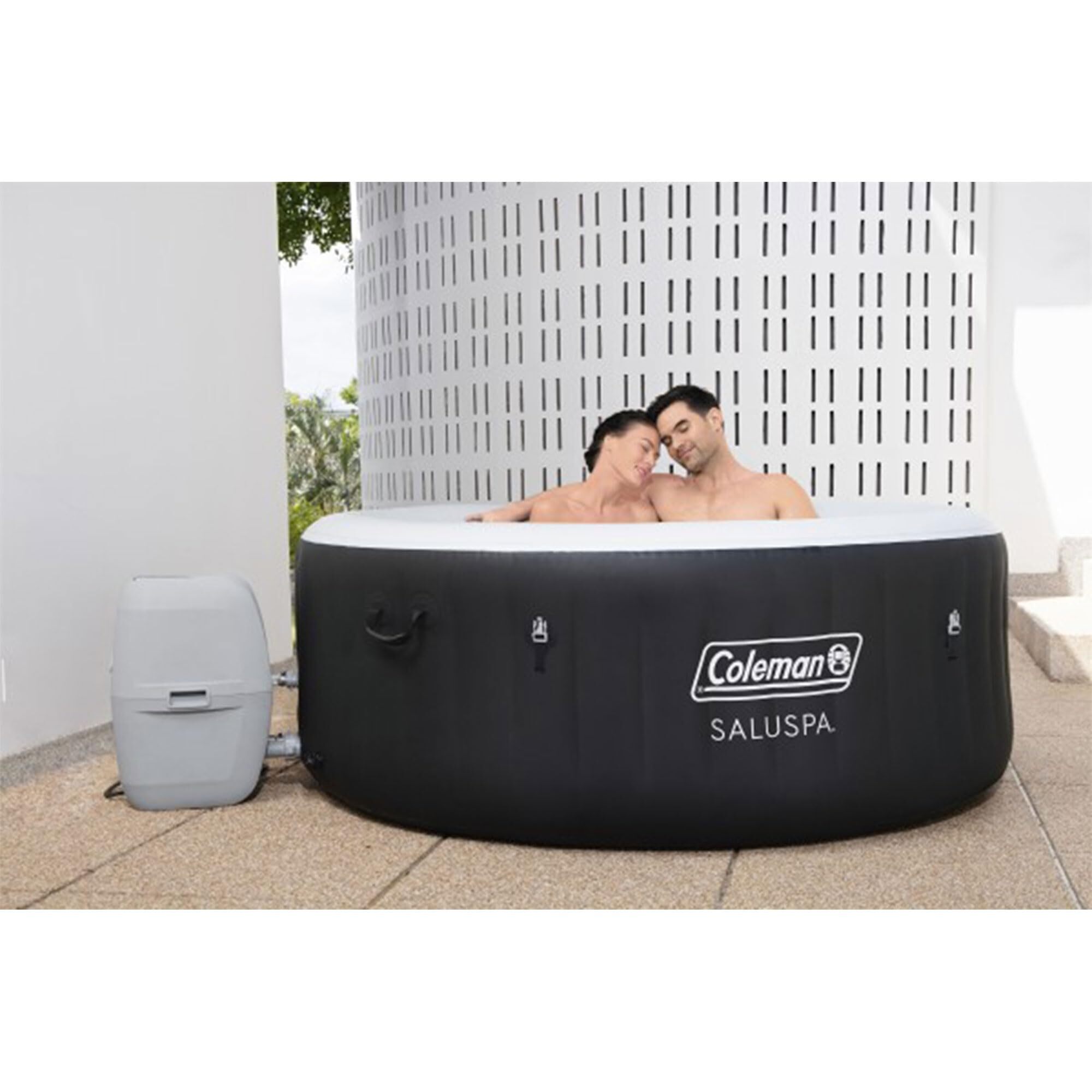 Inflatable Hot Tub Round Portable Outdoor Spa with 20 Soothing Air Nozzles and Cover