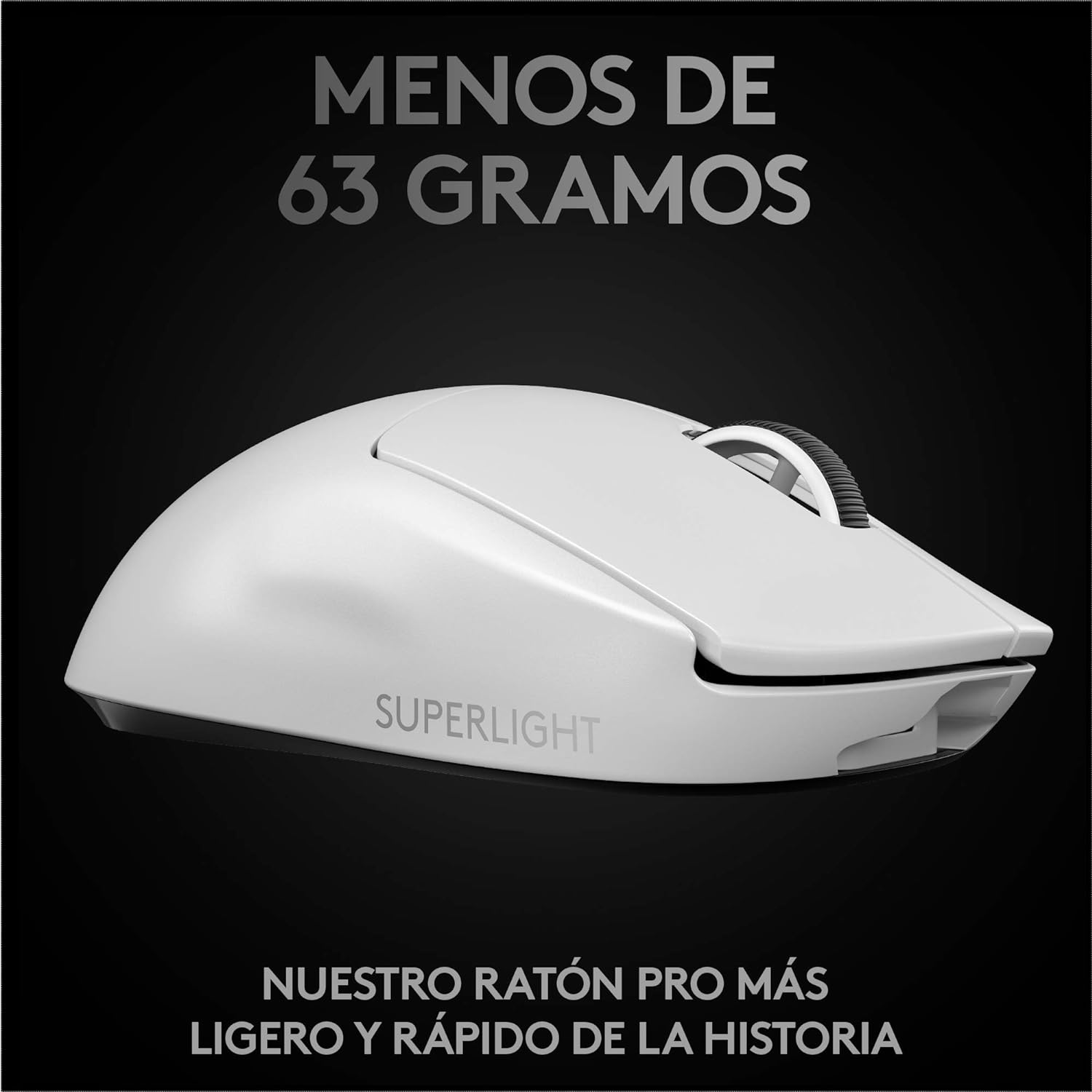 Logitech G PRO X SUPERLIGHT Mouse Inalámbrico de Gaming, Ligero, Sensor HERO 25K, 25.600 DPI, 5 Botones Programables, Memoria Integrada, para esport, Compatible con PC/Mac - Negro