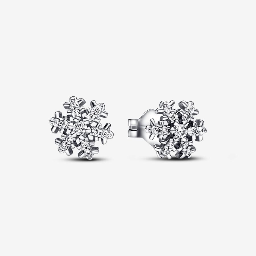 Sparkling Snowflake Stud Pandora Earrings