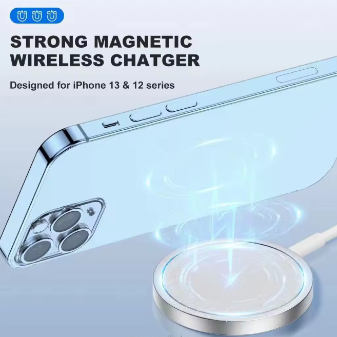 Wireless Charger 15W Fast Magnetic Wireless Charger for iPhone 15/14/13/12 Series Magnet Wireless Charging Pad for AirPods/Pro