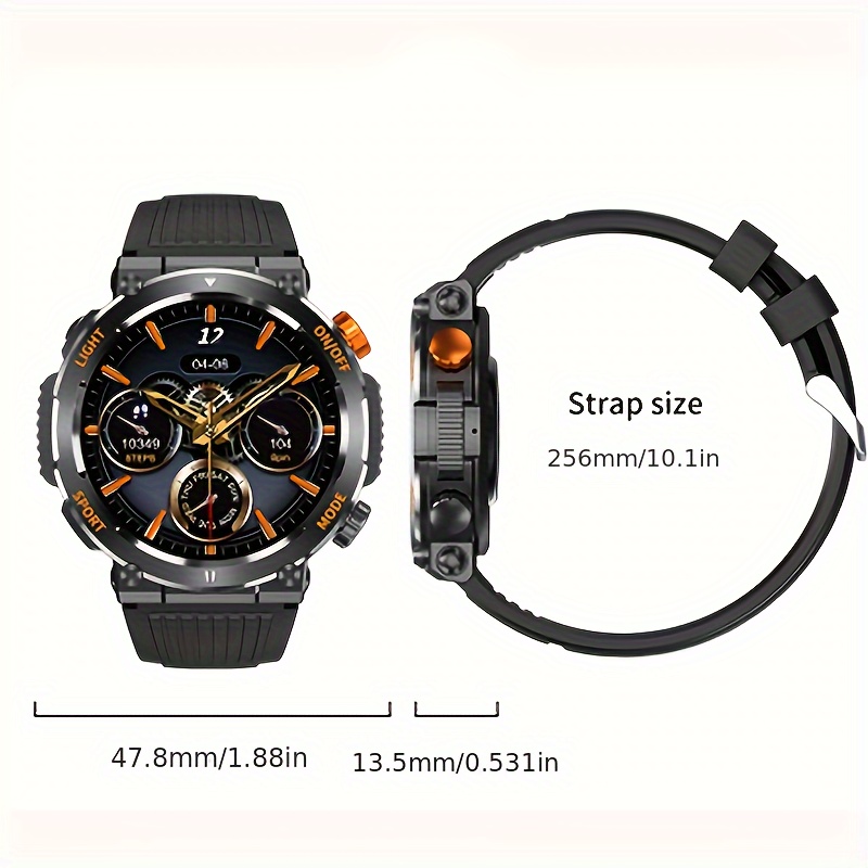 Military Smartwatch (Receive/Make Call), Latest Android Wireless Call Smartwatch From 2023, Rugged Outdoor Fitness Tracker, IP68 Waterproof/sleep 450 Battery