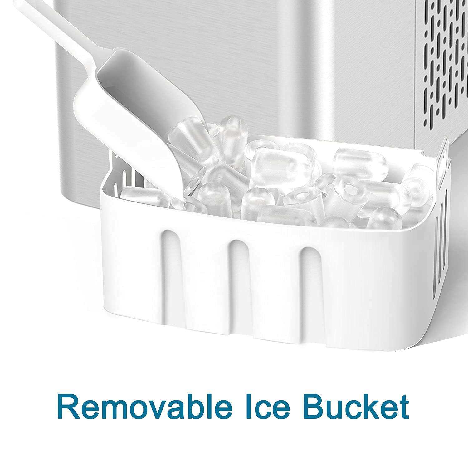 Encimera para hacer hielo. máquina portátil para hacer hielo de 27 libras en 24 horas. 9 cubitos de hielo listos en 5-7 minutos. máquina para hacer hielo con función de autolimpieza con cuchara de hielo y cesta