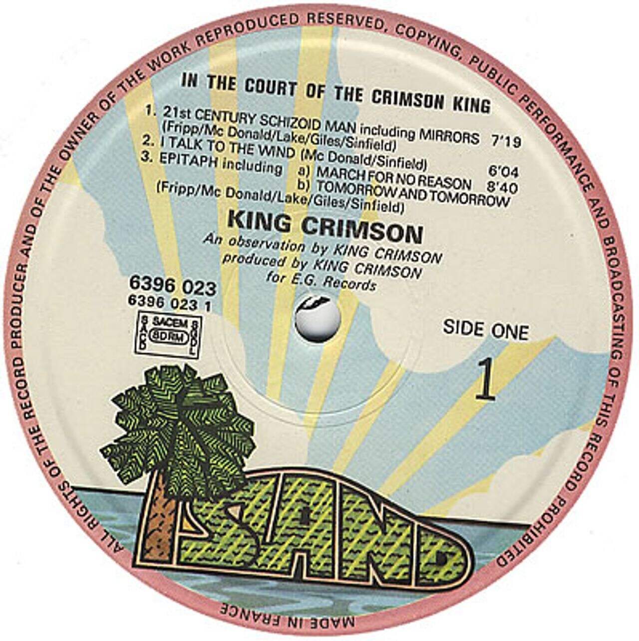King Crimson In The Court Of The Crimson King French Vinyl LP