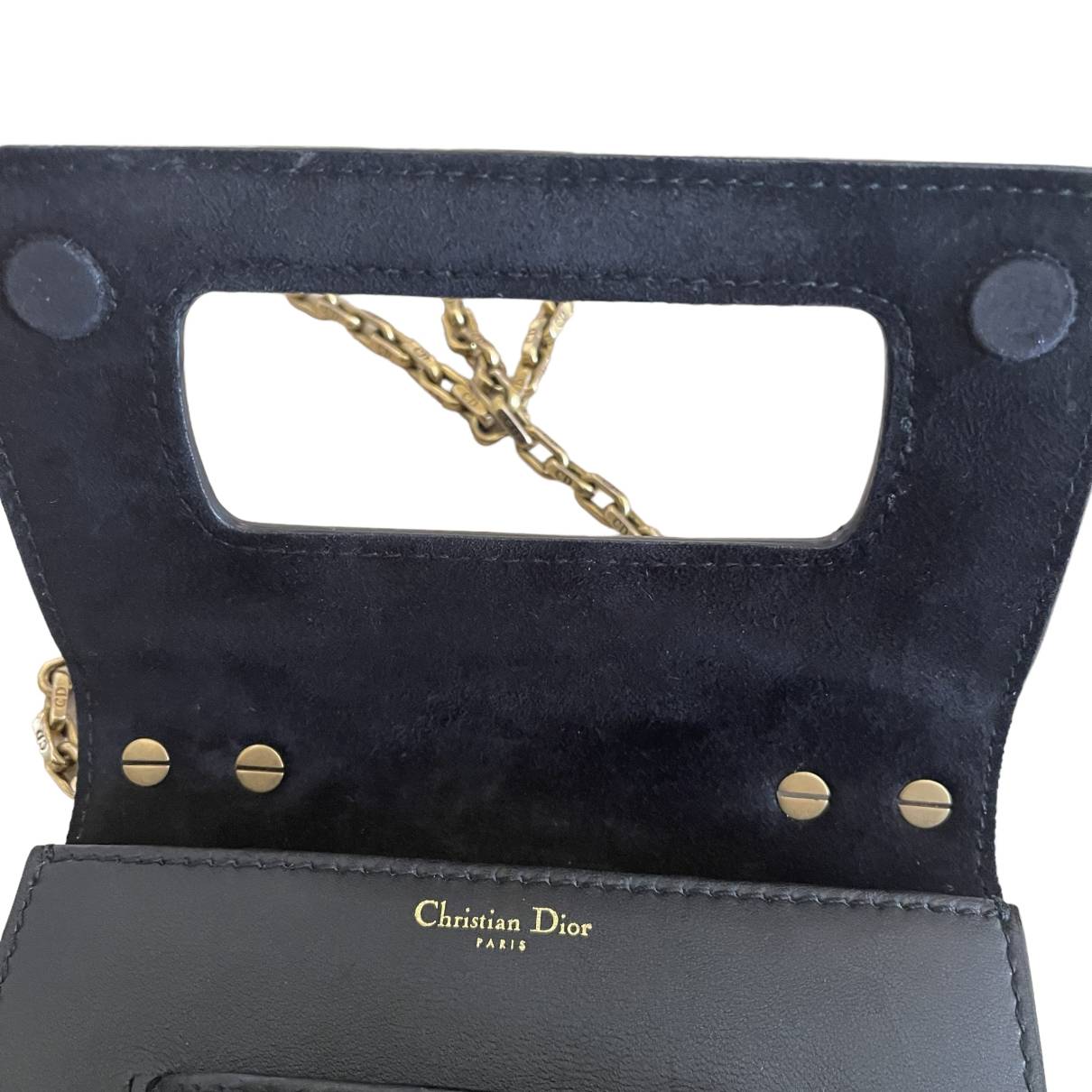 Christian Dior J'adior Chain Flap Bag Embellished Leather Mini