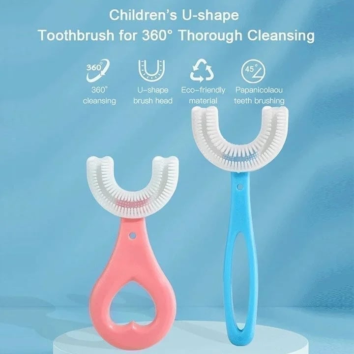 (🌈2022 Summer Hot Sale - Special Offer Now) All Rounded Children U-Shape Toothbrush