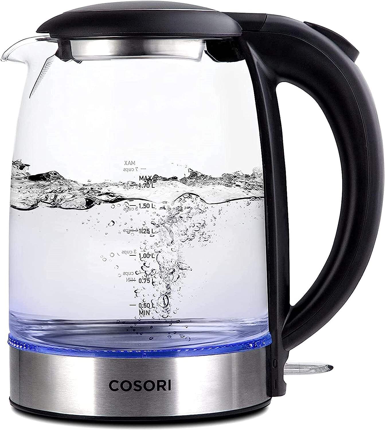 Electric Kettle with Stainless Steel Filter and Inner Lid, 1500W