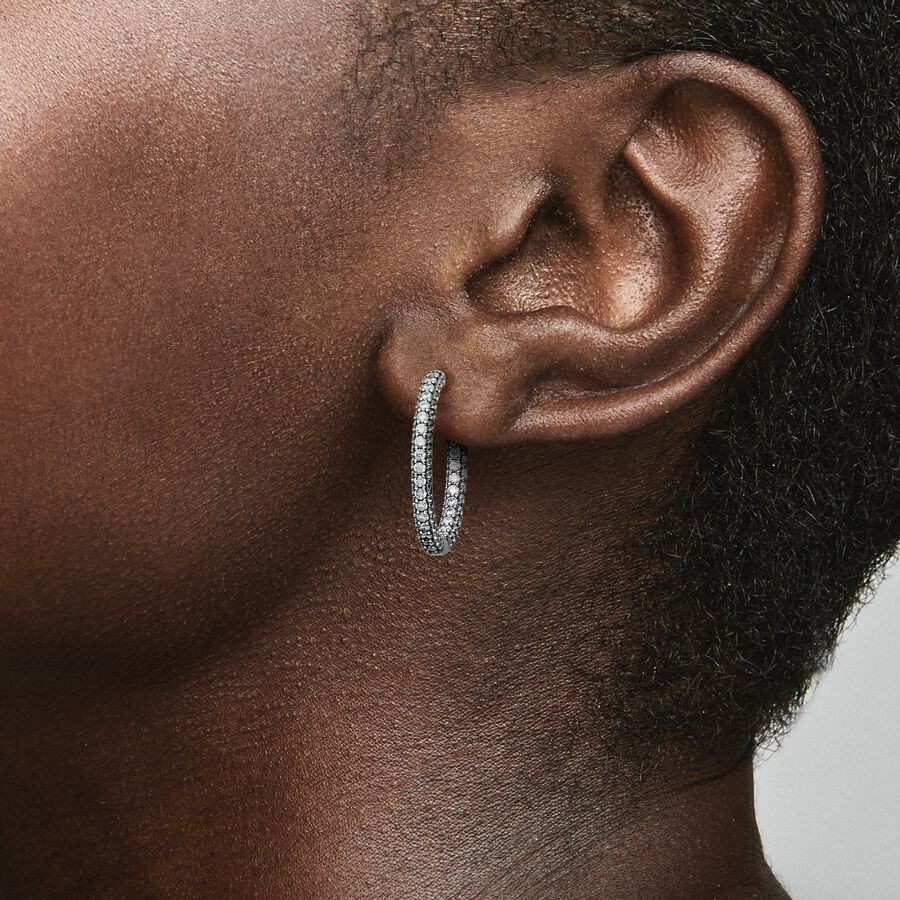 Pandora Timeless Pavé Single-row Hoop Earrings