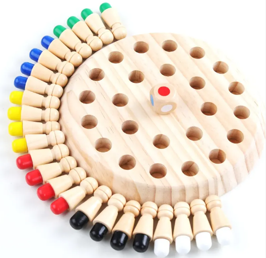 Wooden educational FUN memory memo matching stick chess game tabletop game find color and pick up toys for kids practice