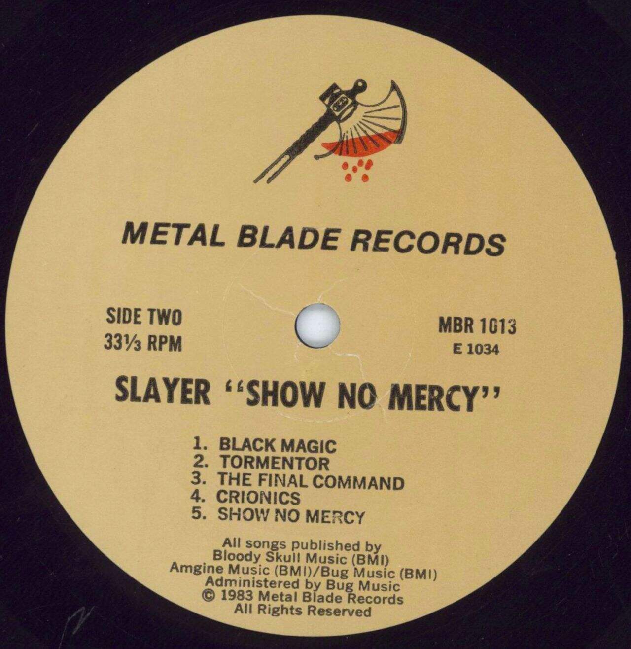 Slayer Show No Mercy - Tan Labels US Vinyl LP
