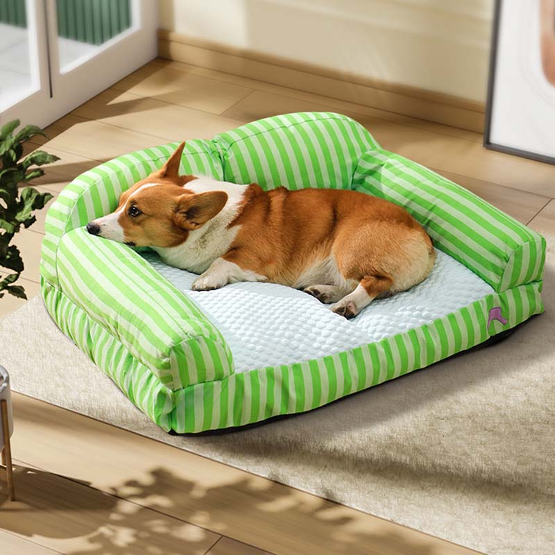 Stripe Pet Cooling Bed Dog Sofa Bed