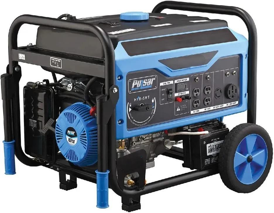 Generador portátil de combustible dual de 12,000 W sin reclamar con arranque eléctrico y tecnología Switch & Go, aprobado por CARB PG12000B