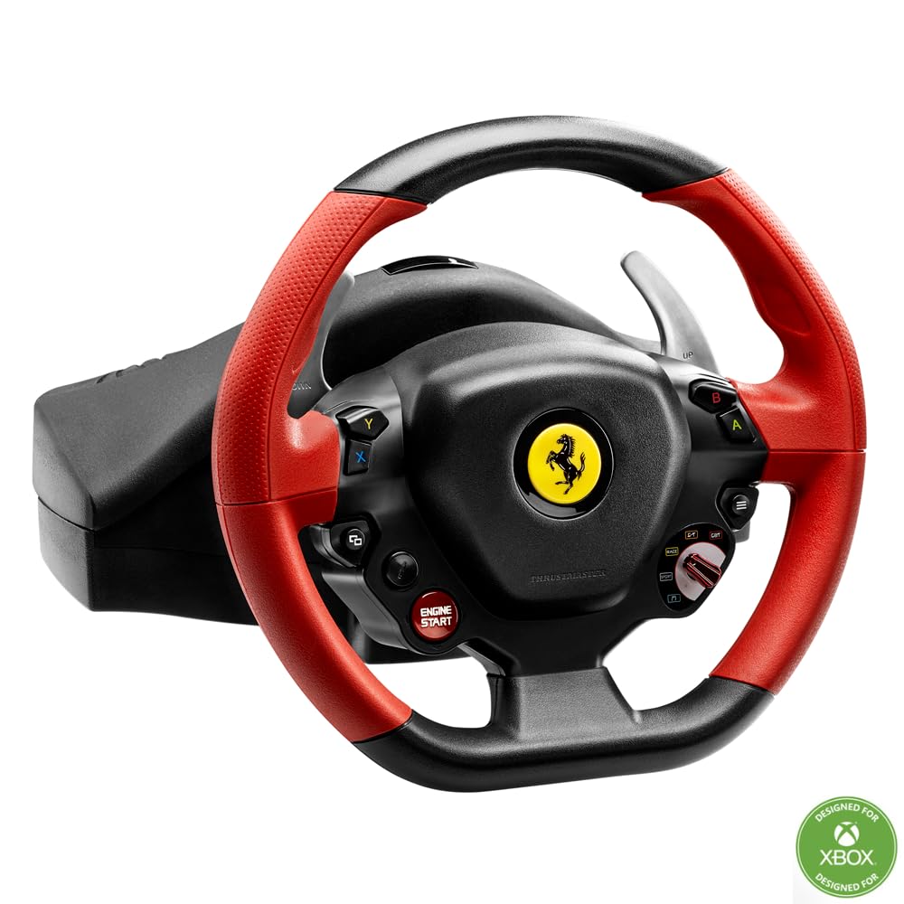 Thrustmaster Ferrari 458 Spider Racing Wheel, Disfruta de una experiencia de carrera realista e inmersiva en Xbox One con el volante de carreras oficial Ferrari (XBOX Series X/S, One) - Standard Edition