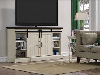Hogan Electric Fireplace TV Stand in Weathered White - 26MM90273-W476.