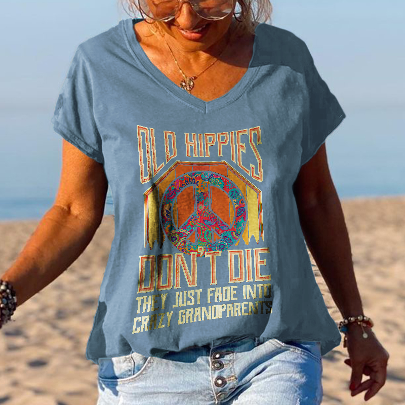 [CLEARANCE SALE]Old Hippies Don't Die Creative Printed Graphic Tees