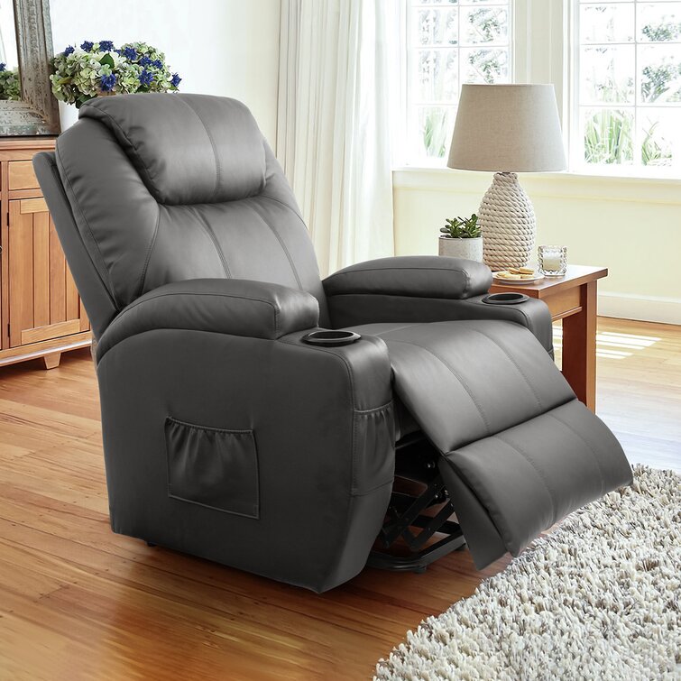 ✨Faux Leather Power Lift Recliner Chair with Massage and Heating Functions✨Amazon Renewed)