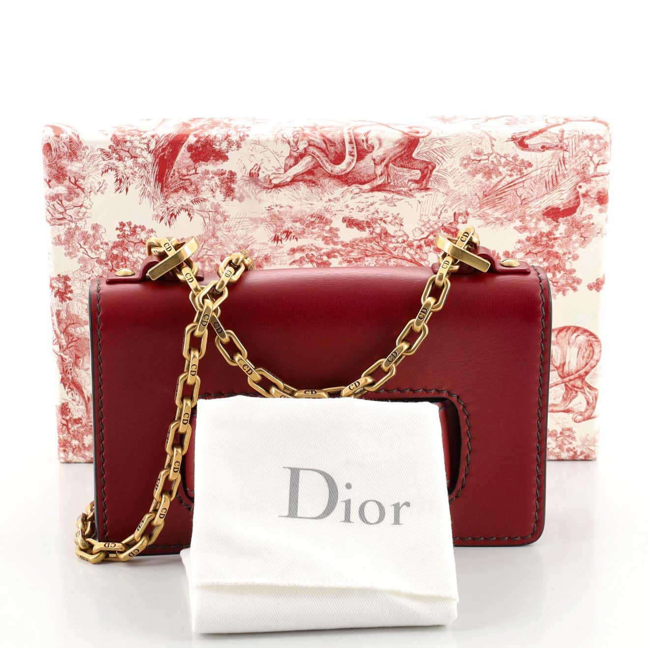 Christian Dior Red J'Adior Flap Bag Matte Calfskin Mini