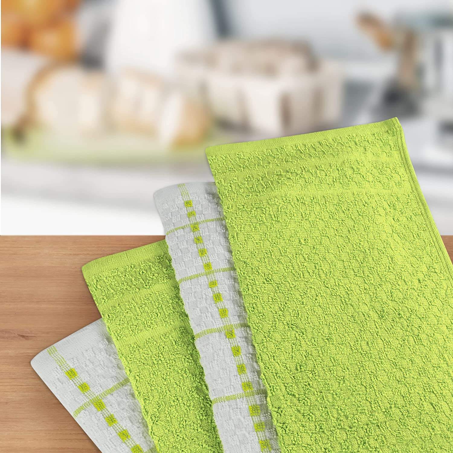 Towels Kitchen Towels, Pack of 4, 12 x 12 Inches, Spun Cotton Super Soft  and Absorbent Black Dish Towels, Tea Towels and Bar Towels