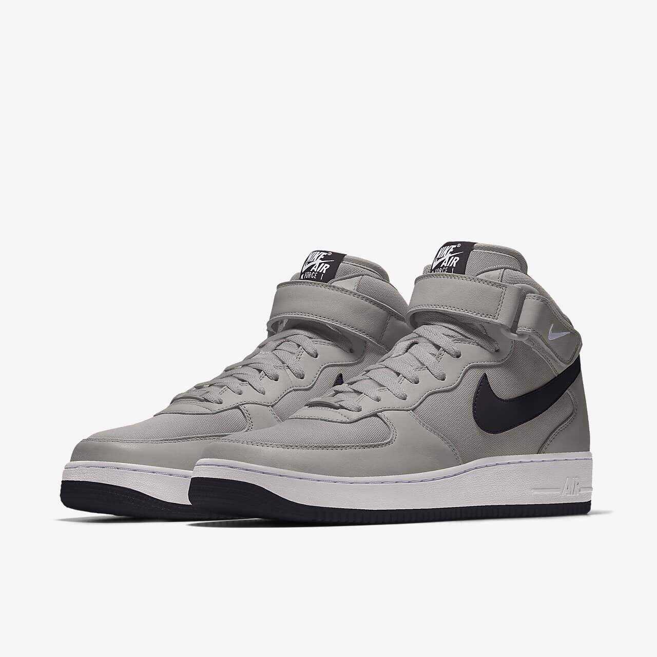 Nike Air Force 1 Mid por ti Zapatos personalizados para hombre-------gris+negro