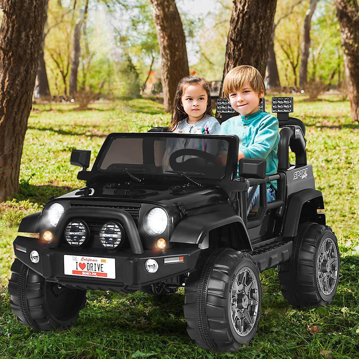 Elektroauto Jeep 2 Sitzer mit 3 Geschwindigkeiten schwarz