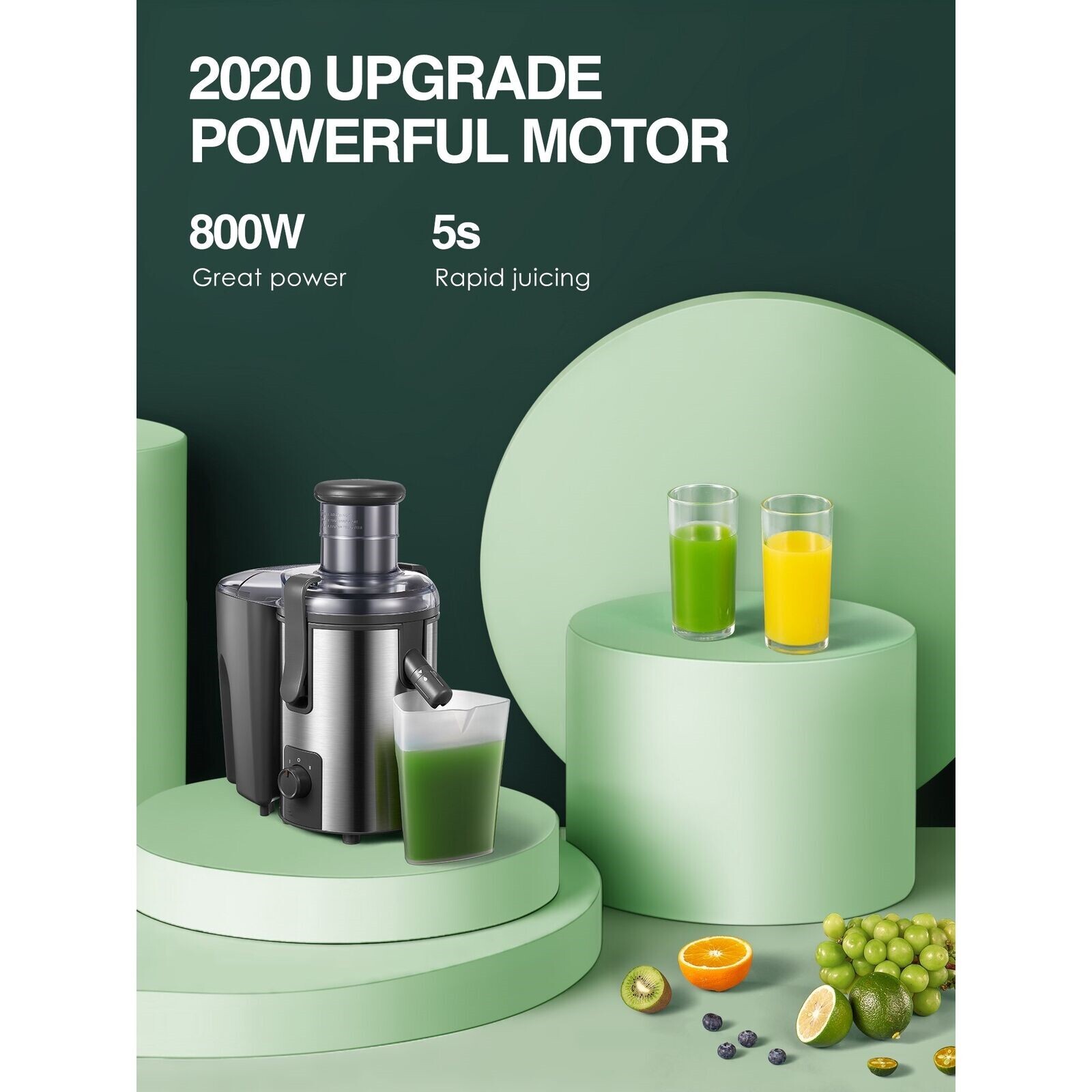 Juicer Machines Vegetable and Fruit, 800W 3'' Wide Mouth Juice Extractor