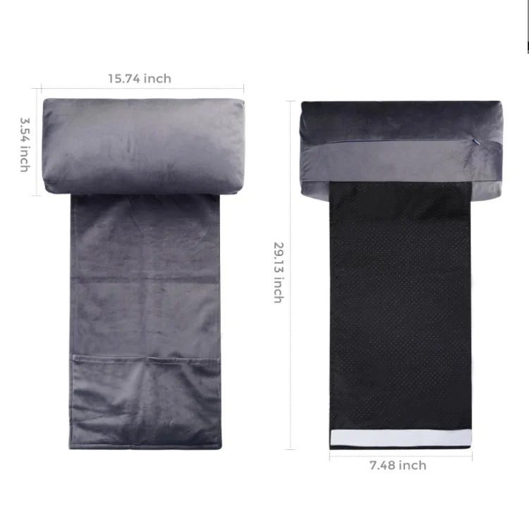Adjustable Non-Slip Recliner Armchair velvet Cover Neck Support Cushion Head Pillow