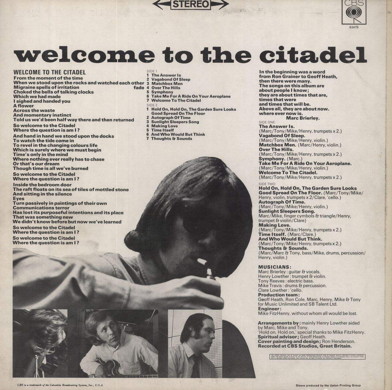 Marc Brierley Welcome To The Citadel UK Vinyl LP
