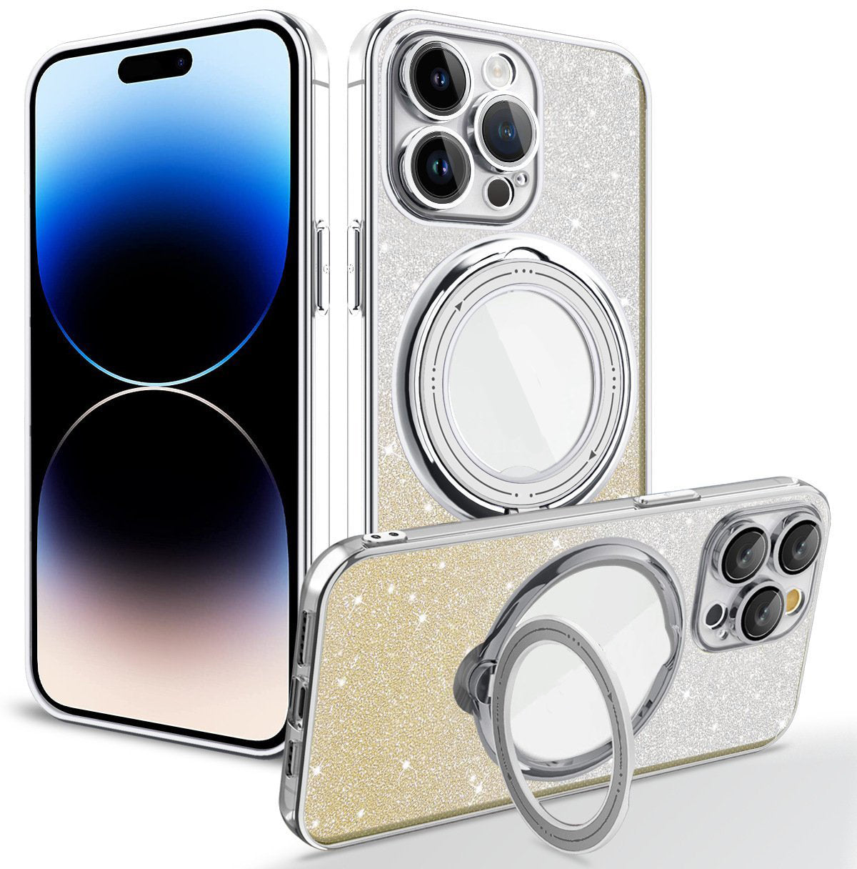 🔥49% DE DESCUENTO🔥Funda Para iPhone Con Purpurina Magnética Electrochapada y Soporte Invisible - COMPRE 3 ENVÍO GRATIS