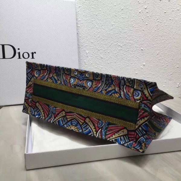 Dior Book Tote Bg In Butterfly Multicolor Canvas