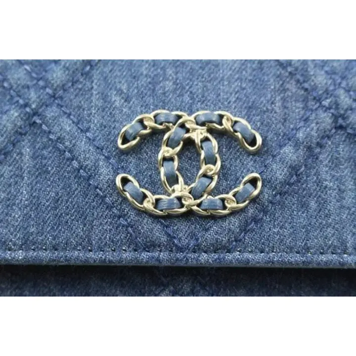 Chanel Wallet on Chain 22p Silver Gold Quilted 19 Flap Woc S126c49 Blue Denim Cross Body Bag