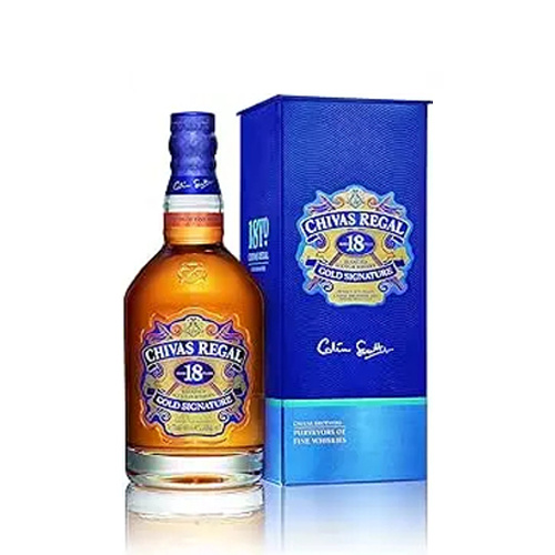 Chivas Regal 18 Year Old Blended Scotch Whisky, Gold Signature, 700ml