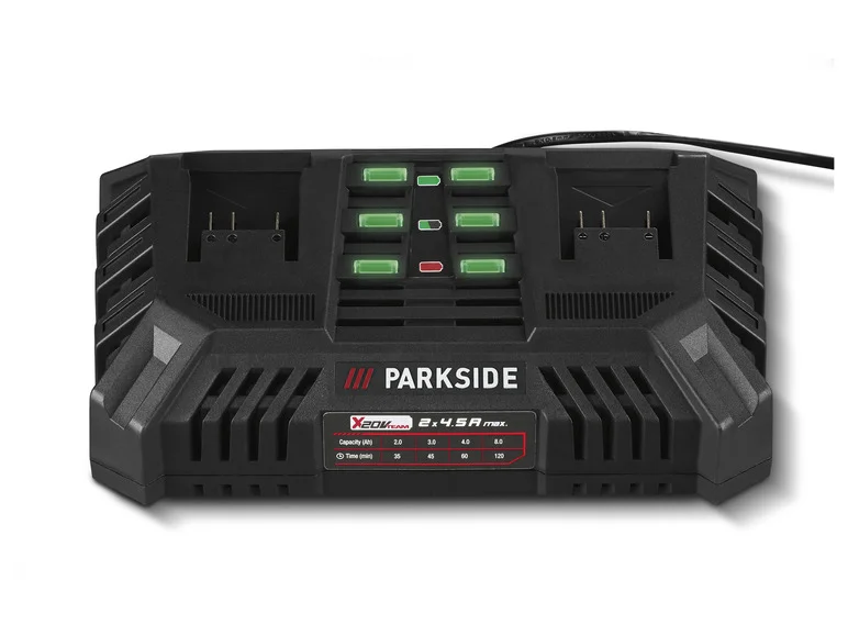 PARKSIDE® 40 V Akku-Kettensäge »PKSA 40-Li B2«, Set mit 2 Akkus und Doppelladegerät