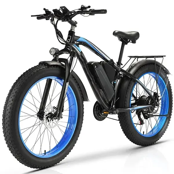 Wide Tire Electric Bike with 1000W 48V/17.5Ah Removable Battery 31MPH