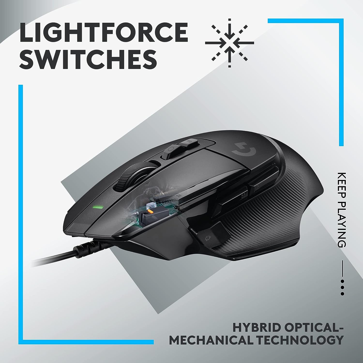 Logitech G502 HERO High Performance Wired Gaming Mouse, HERO 25K Sensor, 25,600 DPI, RGB, Adjustable Weights, 11 Programmable Buttons, On-Board Memory, PC / Mac