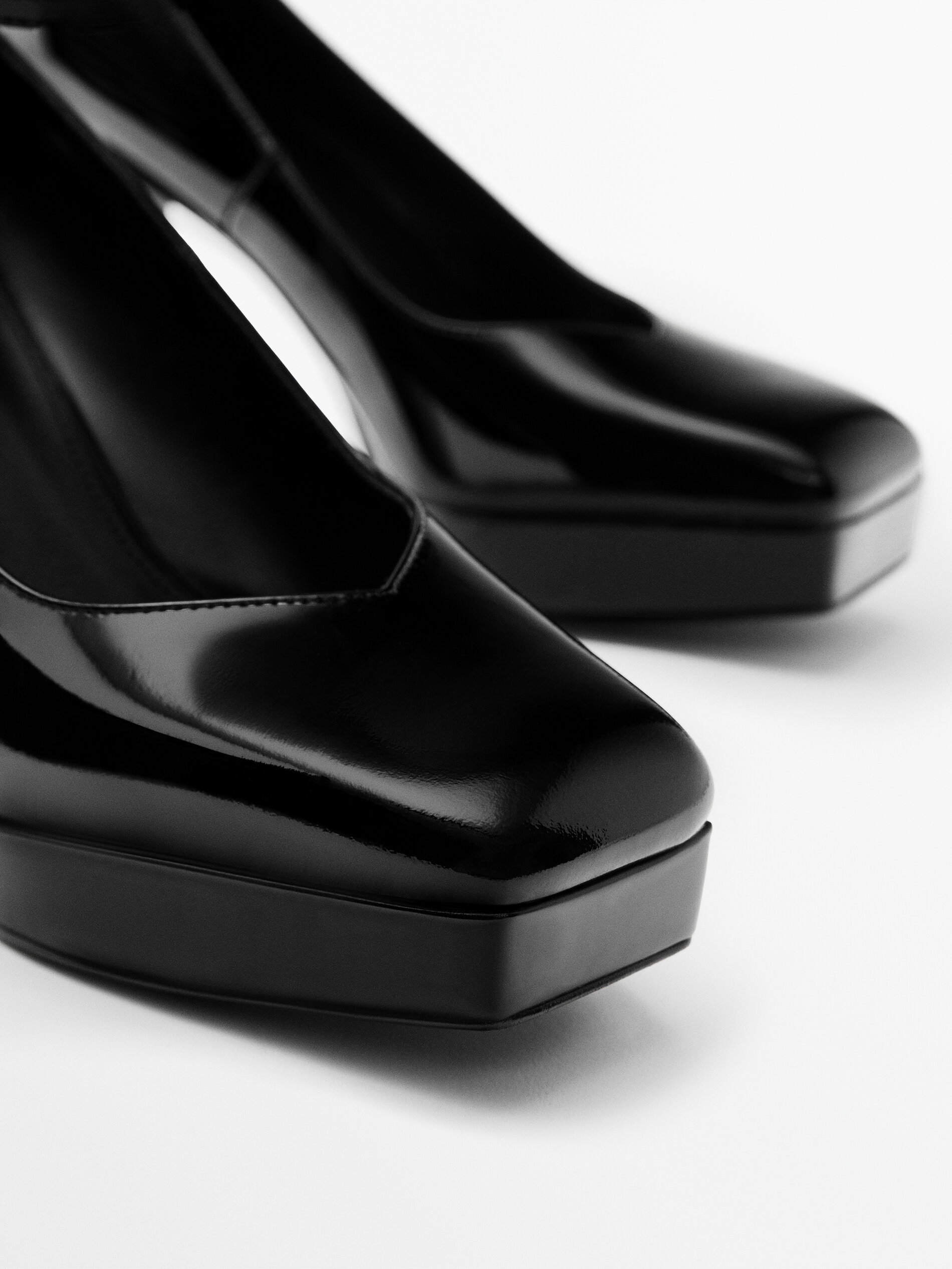 Zapato tacón piel plataforma -Studio - NEGRO