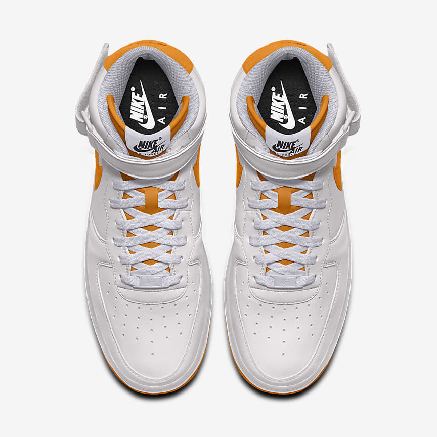 Nike Air Force 1 Mid por ti Zapatos personalizados para hombre-------blanco+naranja