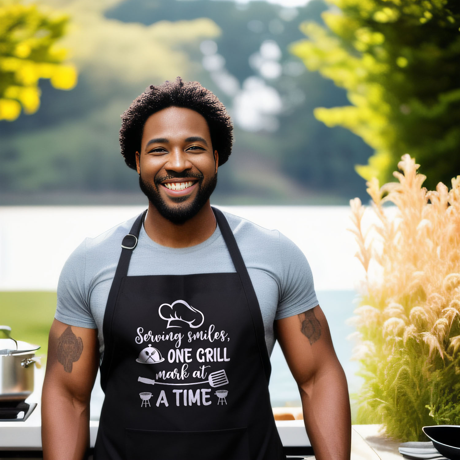 Serving smiles. one grill mark at a time - BBQ Apron