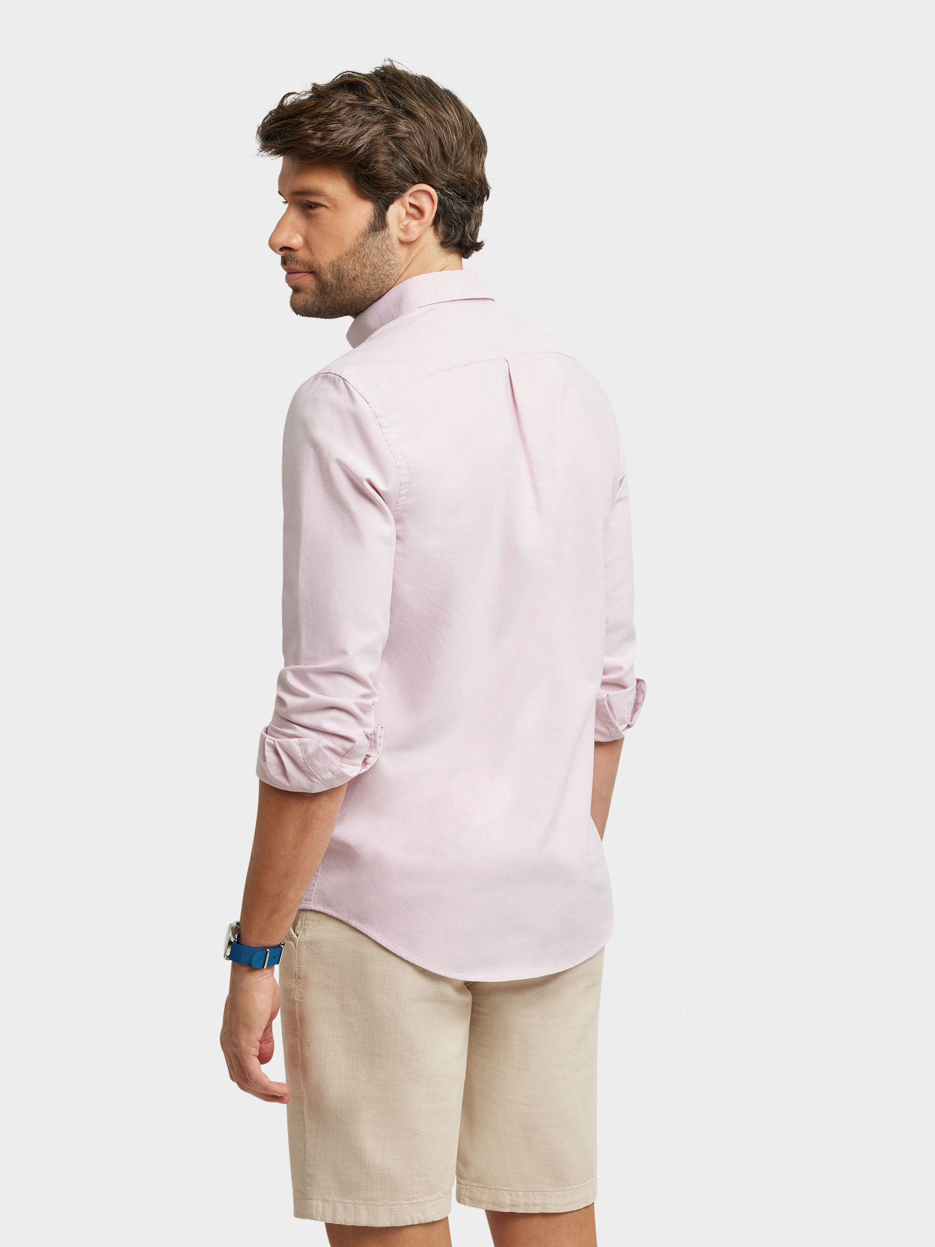 CAMISA OXFORD SOLID CORAL