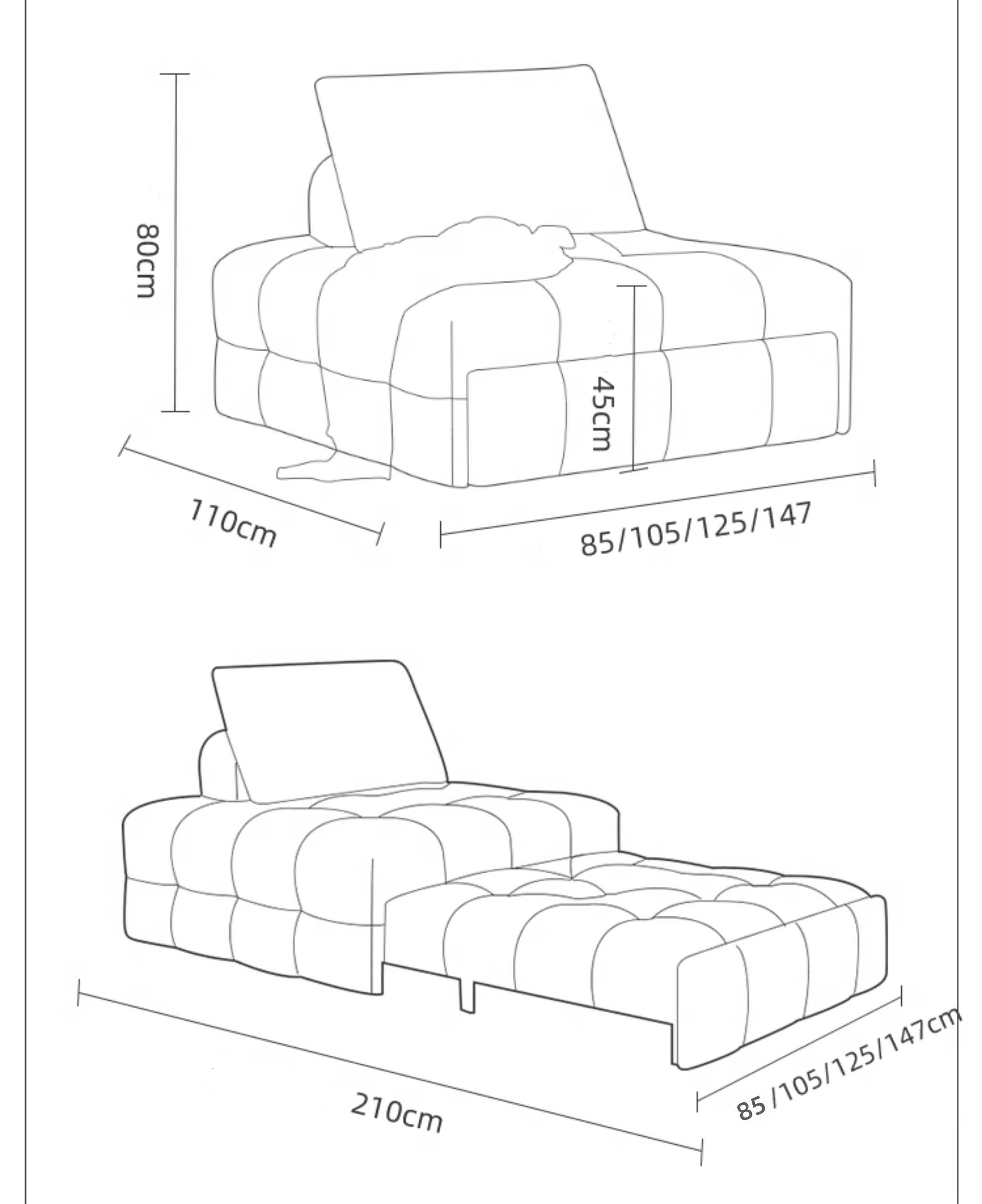 Sofá-cama extensible