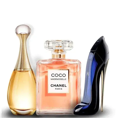 3 Perfumes Mujer - Jadore. Coco Chanel Mademoselie. Good Girl 100ml