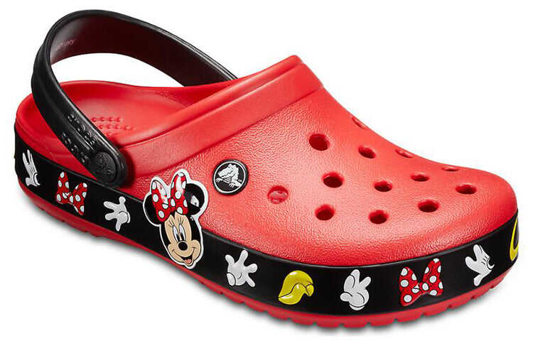 Crocs Crocband Cartoon Mickey Mouse Wear-Resistant Unisex Red Black Sandals 'Red Black' 204936-90H