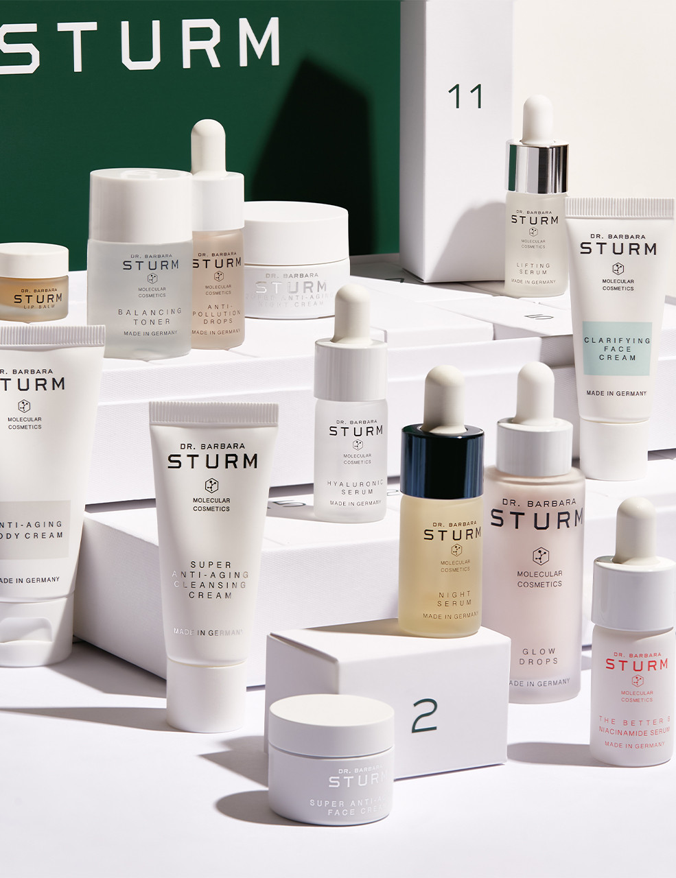 The ADVENT CALENDAR features a selection of Dr. Sturm’s most loved products