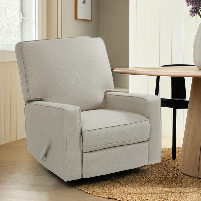 Mecedora reclinable manual para guardería y sillón reclinable basculante giratorio, tela