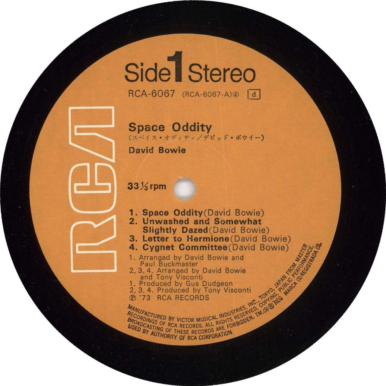 David Bowie Space Oddity + Poster + Obi Japanese Vinyl LP