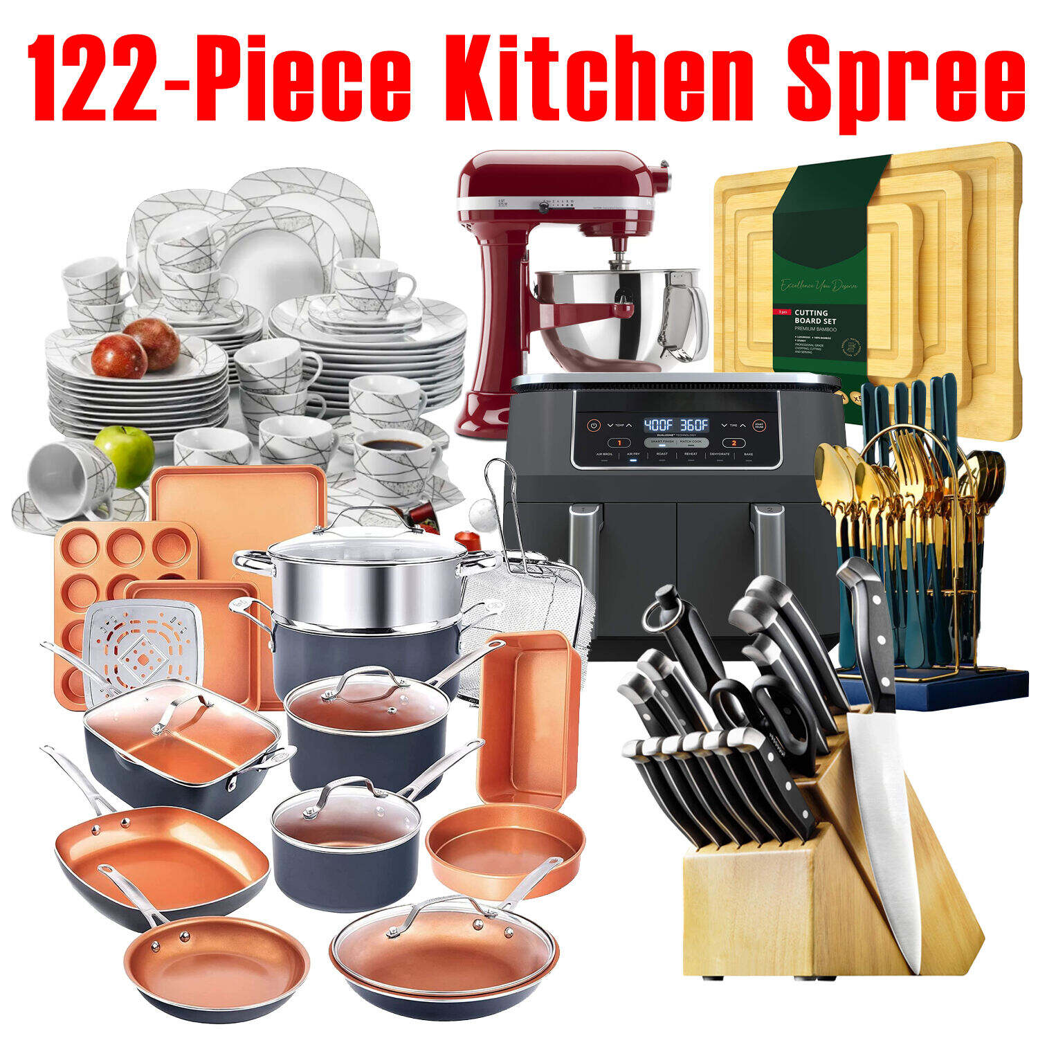 Limited-time Promotion. 122-piece Kitchen Spree. Meeting All The Needs Of The Kitchen