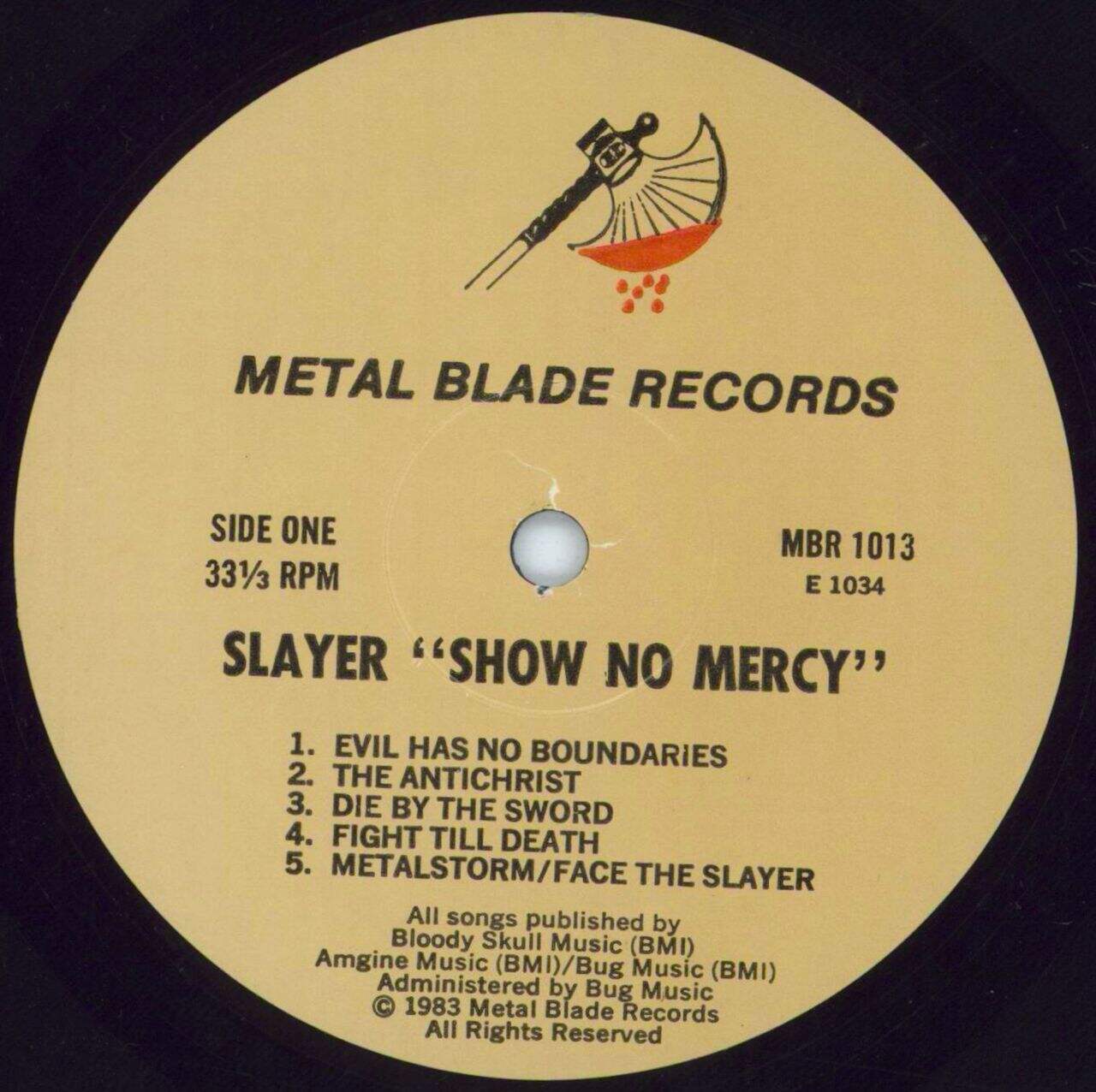 Slayer Show No Mercy - Tan Labels US Vinyl LP