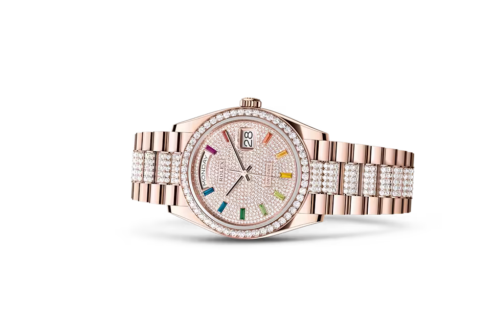 Rolex DAY-DATE 36 Oyster, 36 mm, Everose gold and diamonds